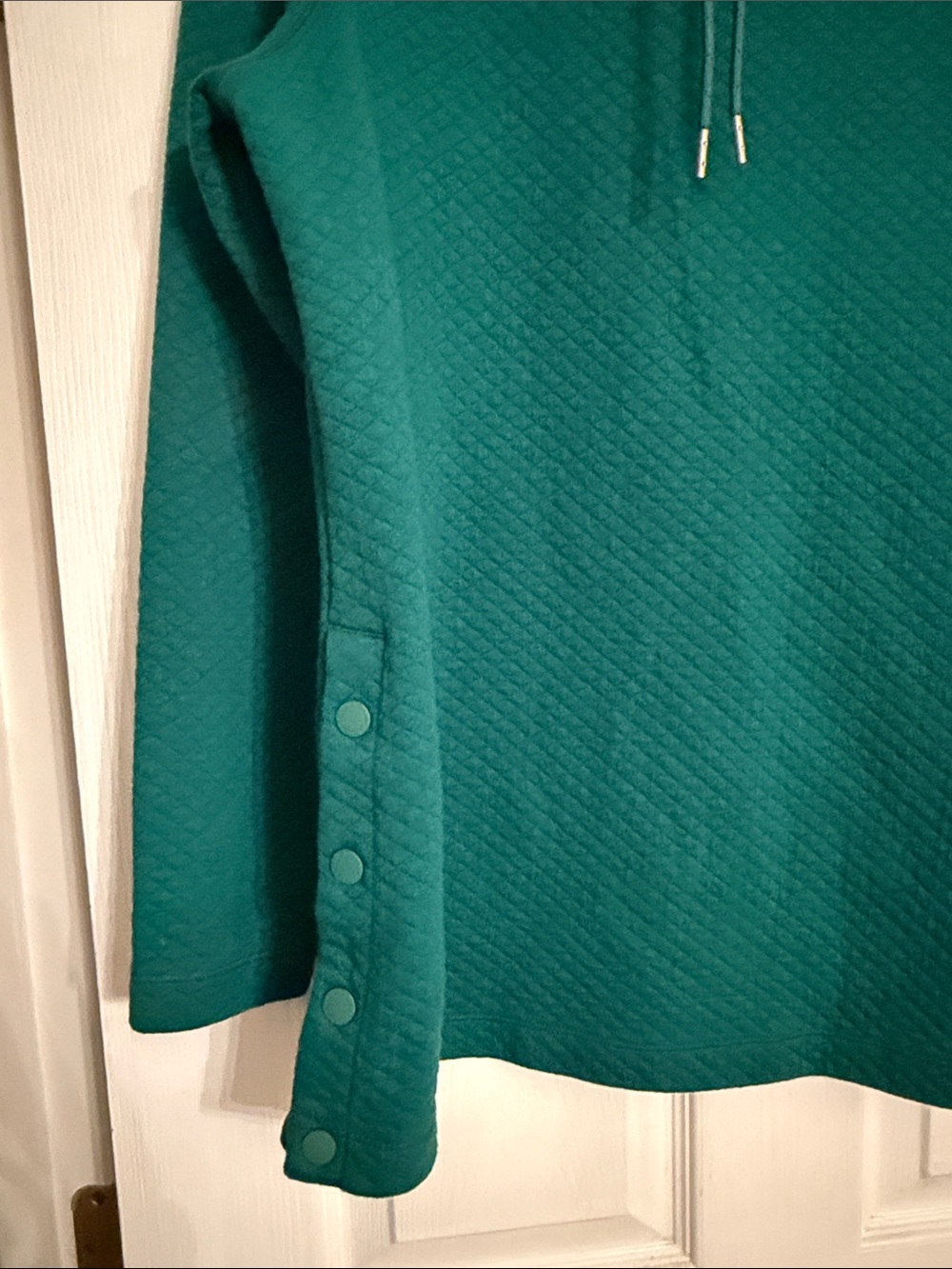 L.L.Bean Teal Quilted Funnel Neck Pullover XL - Picture 5 of 5
